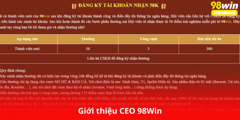 Quy định nhận Khuyến Mãi Đăng Ký Tài Khoản
